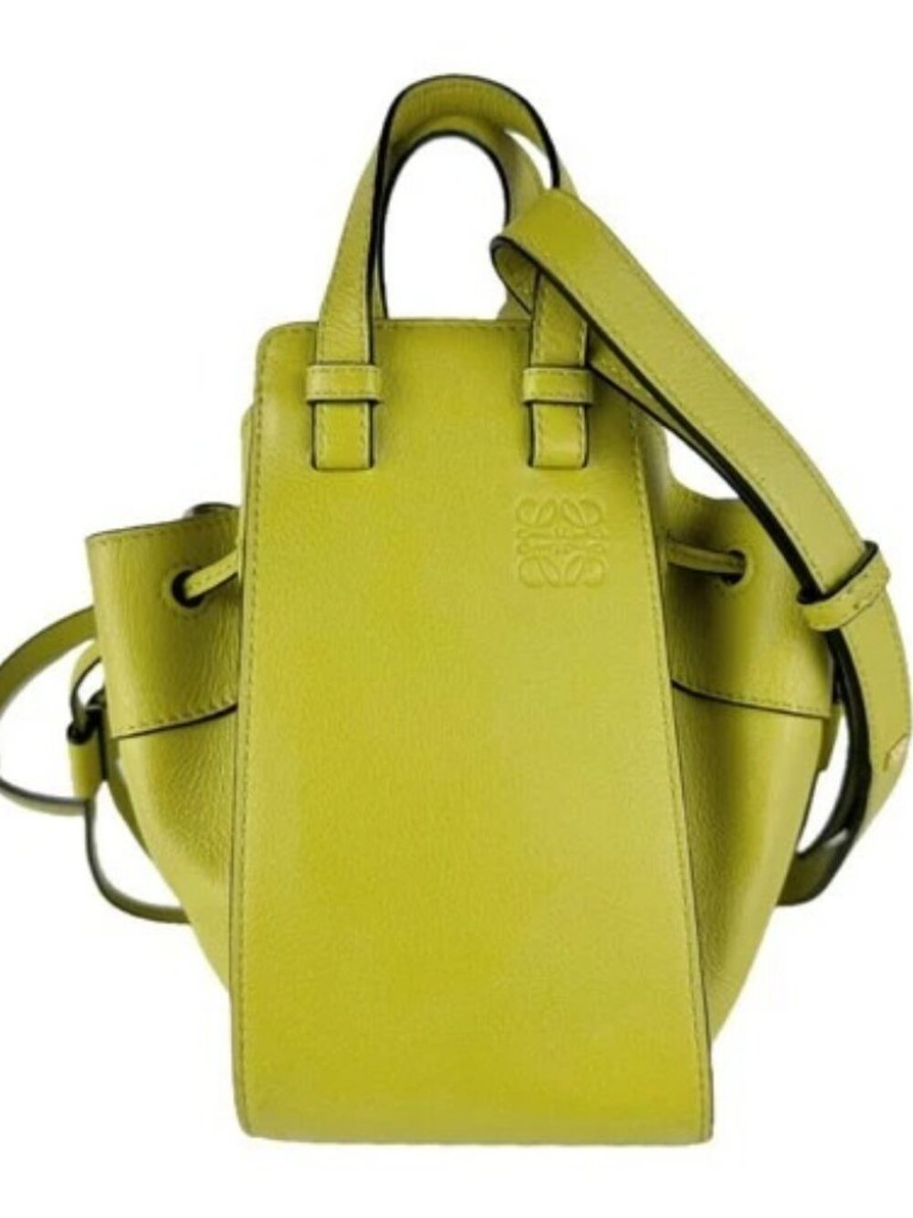 Auth LOEWE Hammock Mini Handbag Crossbody Shoulder Bag Yellow Green - z9411